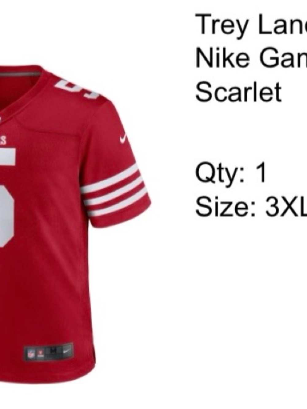 Nike Red Football Jersey with White Striping